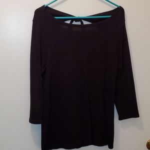 Black sweater with open back and tie